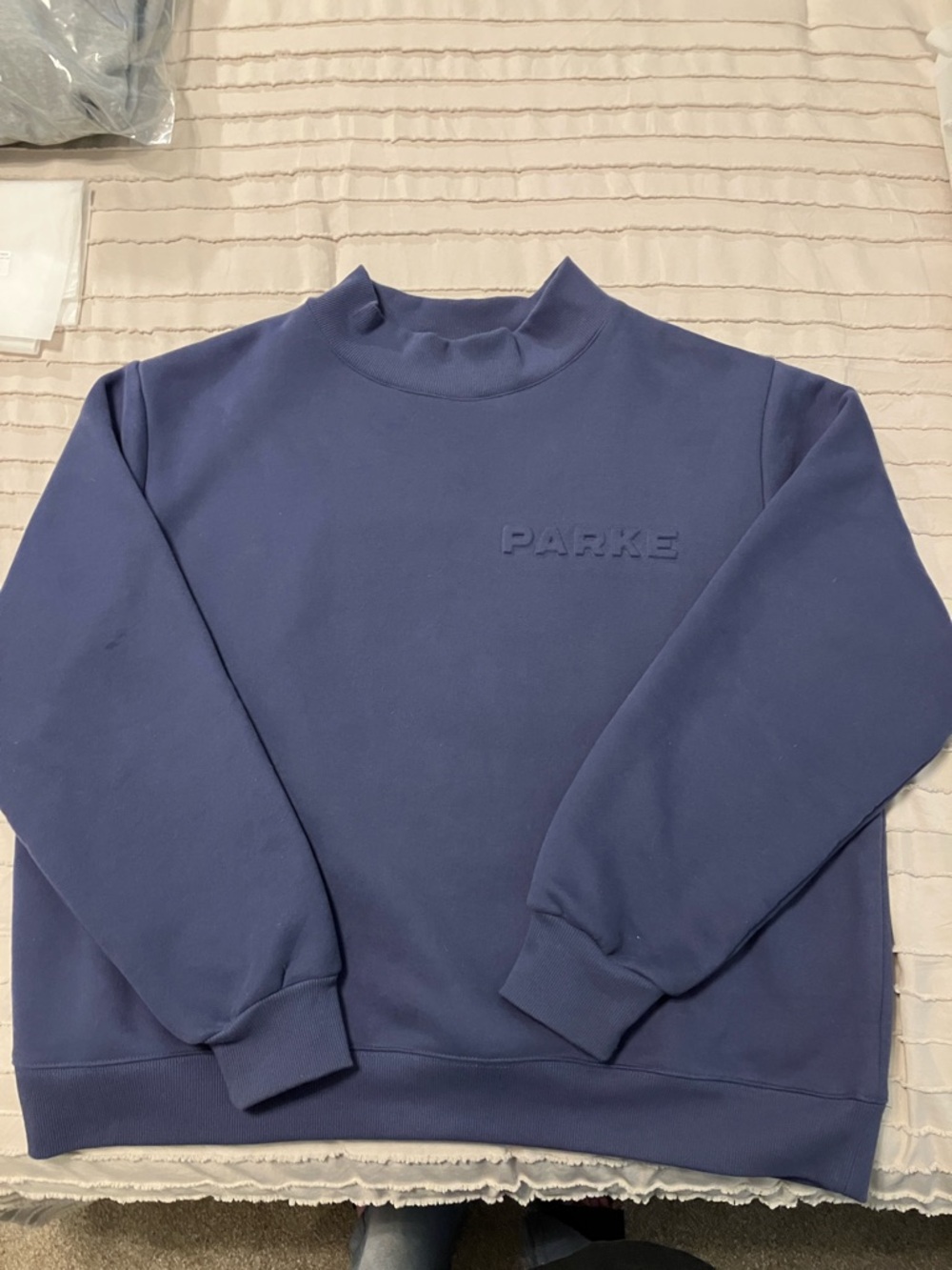 PARKE S/M Crown Blue Mock Neck Sweatshirt